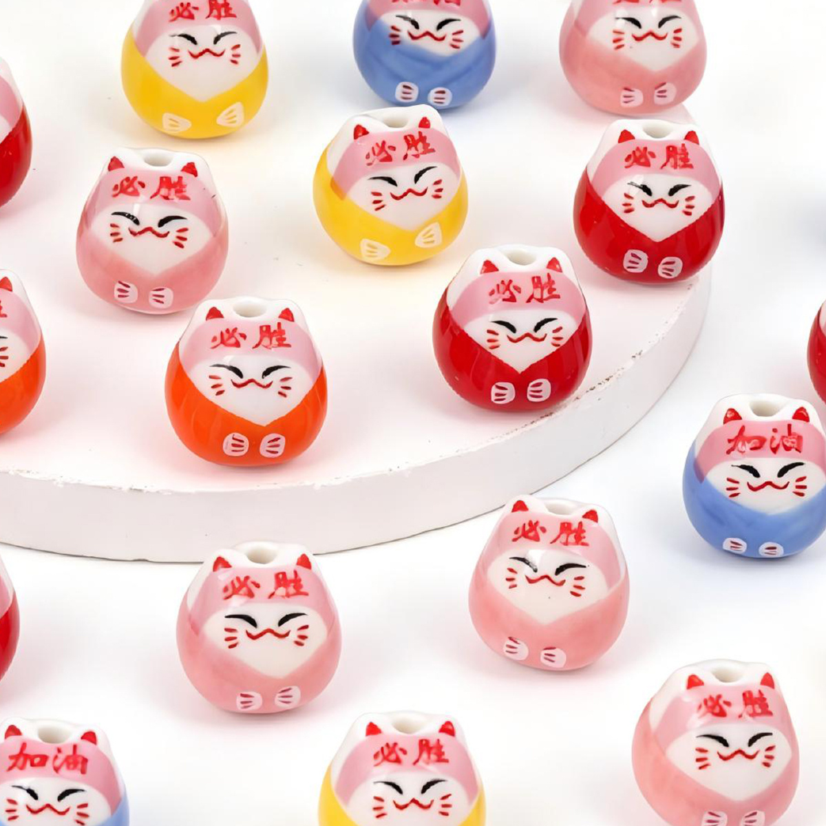 5pcs Set of Random Color Ceramic Beads for DIY Jewelry Making